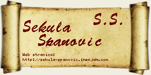 Sekula Španović vizit kartica